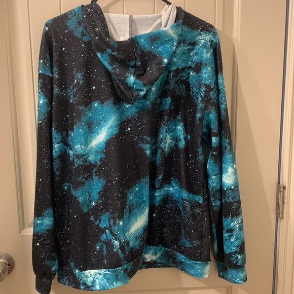 SHEIN Hooded Sweater W/ Galaxy Print - Picture 3 of 5